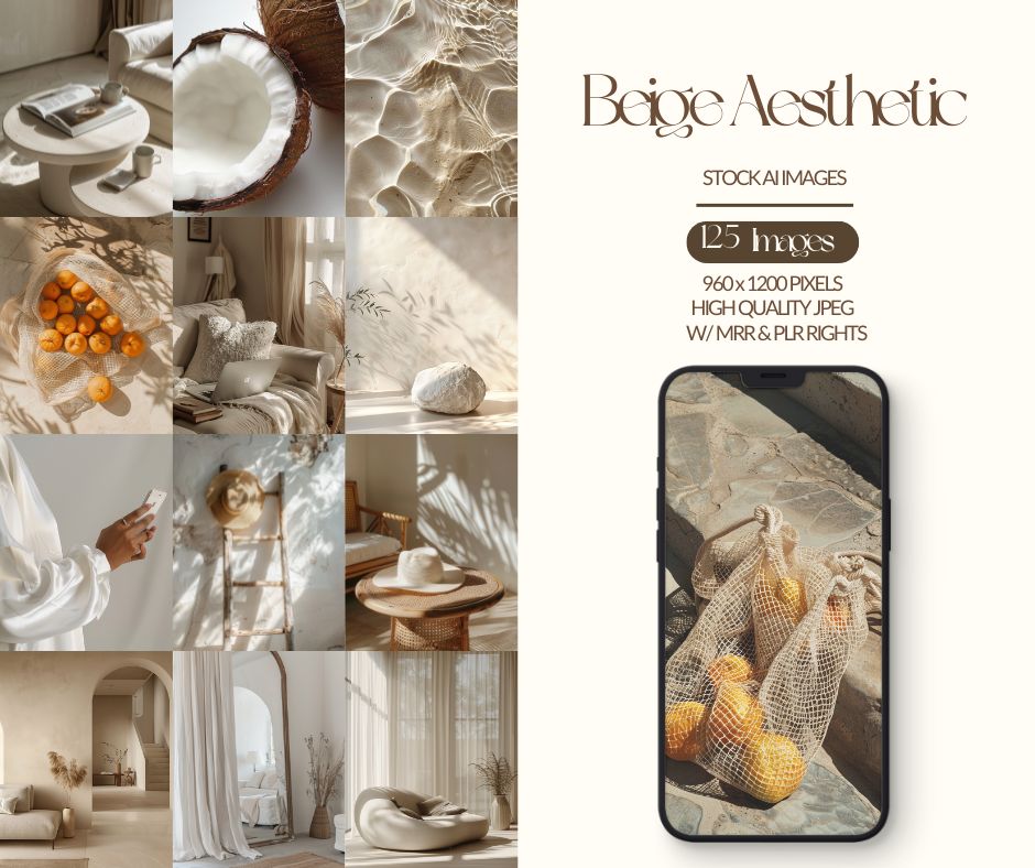 Beige Aesthetic AI Stock Images